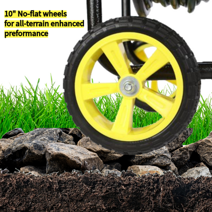 4 Wheel Hose Reel Cart with Wheels - 400ft Hose Capacity