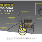 2-Wheel Professional Duty Hose Cart - 300ft Hose Capacity